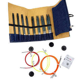 knitpro可拆卸环针蓝色桦木套装环形针毛衣针20643