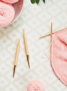 KnitPro Basix 13cm可拆卸榉木短针头 常规针头 毛衣针