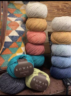 新品Rowan Denim Revive牛仔棉花呢春秋毛线外套套头可贴身宝宝棉