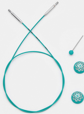 原装进口编织工具knitpro mindful蓝色可旋转针绳可拆毛衣针配件