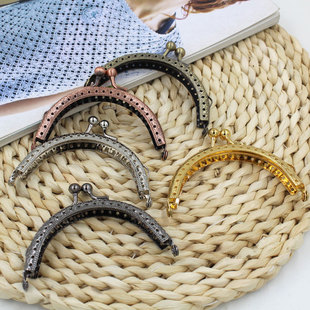 手工辅料半圆凹花大珠头口金包夹封口8.5厘米长