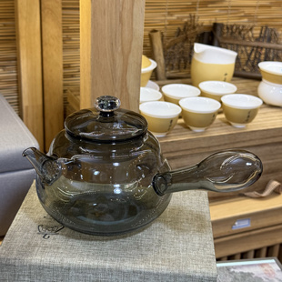 高硼硅耐高温玻璃侧把壶大号玻璃泡茶云昭壶空气灯电陶炉明火煮水
