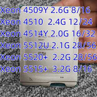 4514Y 5515 6542Y6544Y 4509Y cpu 6526Y 4510 4516Y xeon 5520