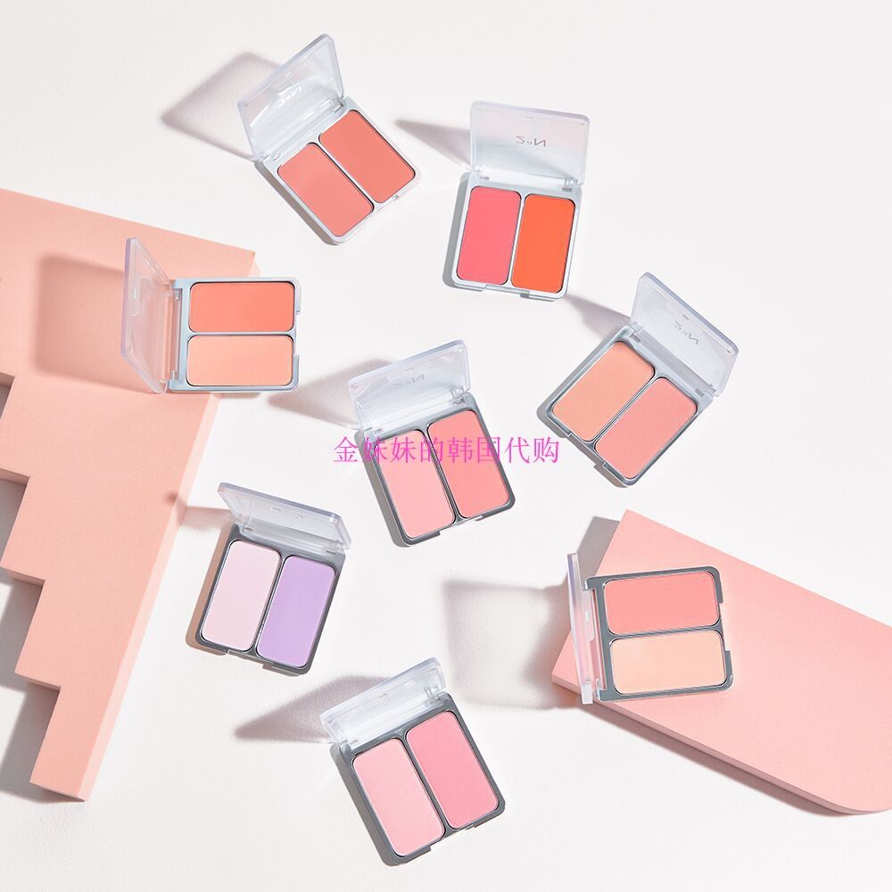 2aN双色哑光腮红腮紫蜜桃杏色