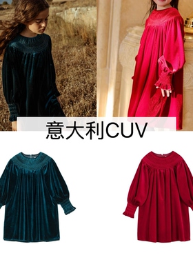 【实体清仓】Cera una Volta女童天鹅绒连衣裙童装新年圣诞礼服