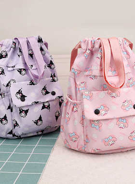 束口袋抽绳双肩包男女小学生书包轻便运动布袋简易补习背包补课包