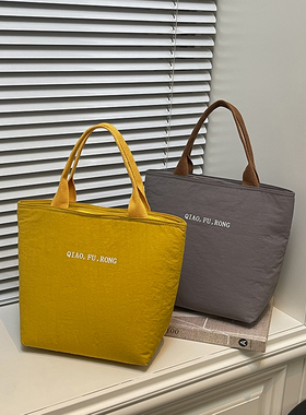 轻奢简约饭盒包手提袋防水便当包通勤妈妈包上学上班族便携午餐袋