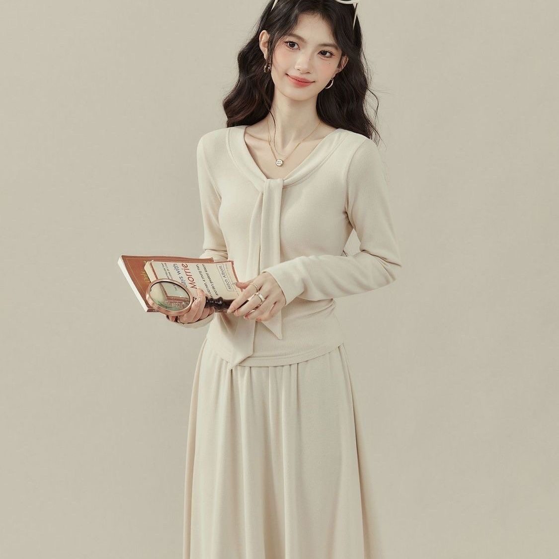 法式千金大码套装女秋冬款宽松慵懒小香风斗篷外套内搭收腰连衣裙,女装/女士精品,大码套装,淘宝优惠券,粉丝福利购,淘宝优惠卷