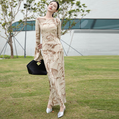 重磅真丝长裙轻奢桑蚕丝连衣裙女