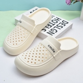 平底外穿凉鞋 镂空沙滩女白色护士鞋 女包头洞洞超轻防滑凉拖鞋 夏季