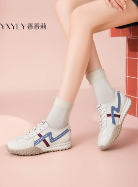 香香莉女鞋2026春季新款33688轻便德训鞋系带休闲运动鞋女单鞋
