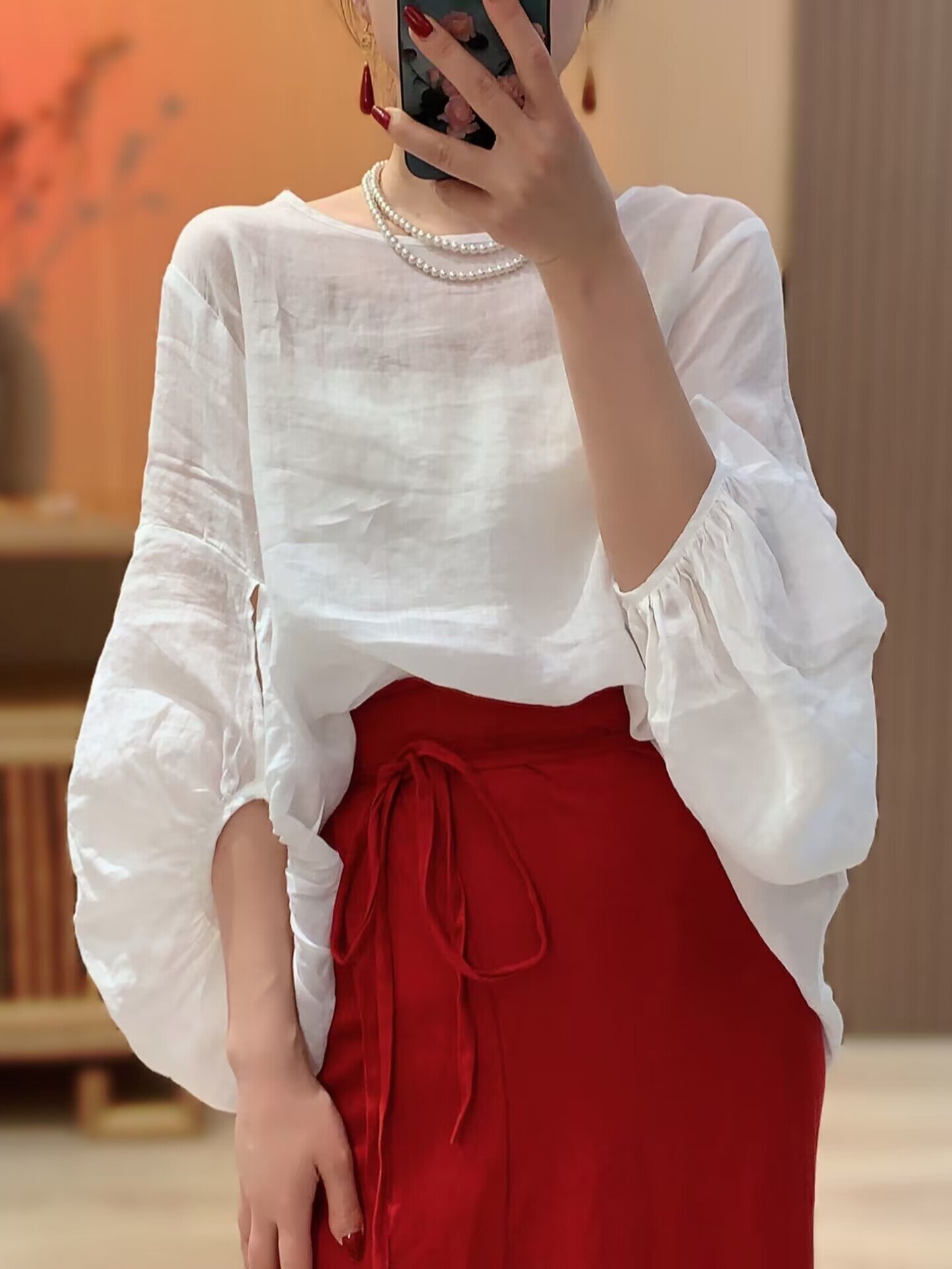 衬衫2023夏季新款文艺风灯笼袖圆领气质宽松显瘦纯色苎麻上衣女薄怎么样,好用不?