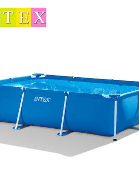 包邮INTEX 28270长框支架架水池 28271长方形圆形家庭水池 儿童