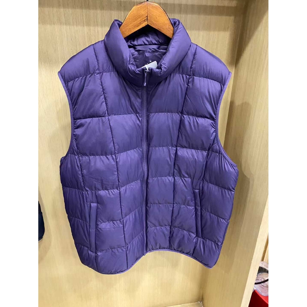 日系男装女装冬季空气棉服背心便携式保暖马甲立领外套483632