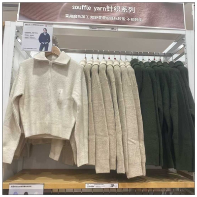 日单25新款宽松外套女装舒芙蕾拉链针织开衫毛衣毛衫外套480490