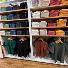 日系高克重夏季纯棉短袖T恤男女同款白色宽松韩版纯色455360