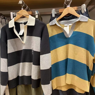 日单女装柔滑休闲polo领针织衫毛衣毛衫476548/476973