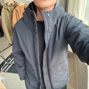 日系男士高性能复合连帽外套含羽绒防风防寒保暖上衣