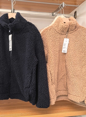 日单女摇粒绒拉链茄克长袖外套立领夹克秋冬保暖上衣抓绒衣480800
