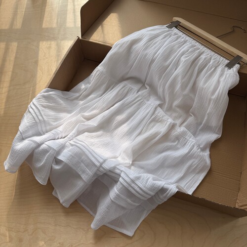 新款女装常规款日单棉质层叠长裙百搭森系半身裙484820