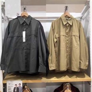 日系合作款男女工装宽松衬衫/长袖休闲衬衣新款480652
