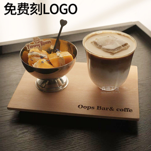 一豆两喝平面木杯托combo托盘实木杯垫咖啡木托盘手冲咖啡品鉴托