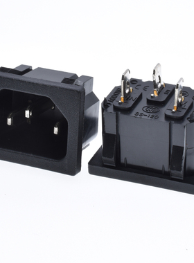 AC电源插座/品字插座ss-120黑色卡式公座C14电源插座10A 24*30