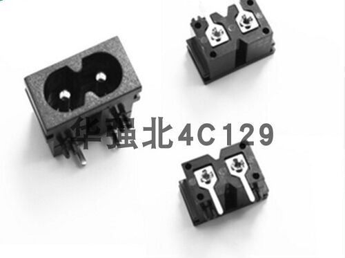AC电源插座八字插座 黑色环保尺寸22x12全铜实心插板脚BX-180-H01