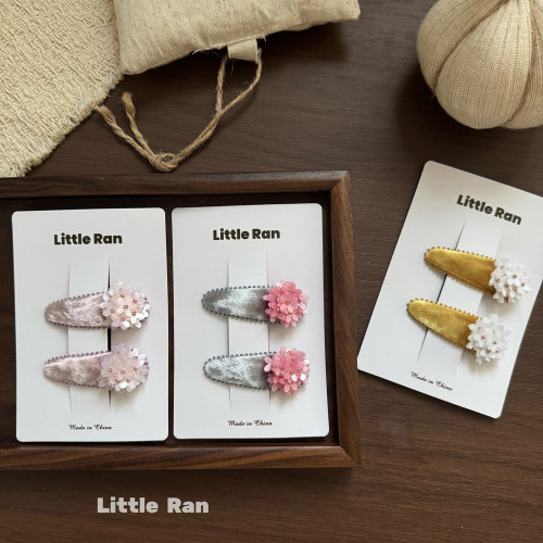 Little Ran小众甜美可爱花朵发夹女童小女孩头饰发卡儿童百搭头饰