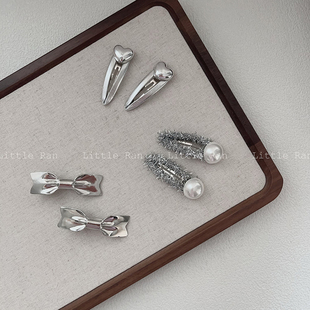 可爱珍珠bb夹女童银色碎发夹宝宝刘海夹子发饰 韩版 Little Ran