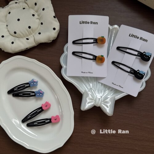 Little Ran 可爱卡通小熊发夹女刘海夹一字夹百搭发饰豌豆荚头饰