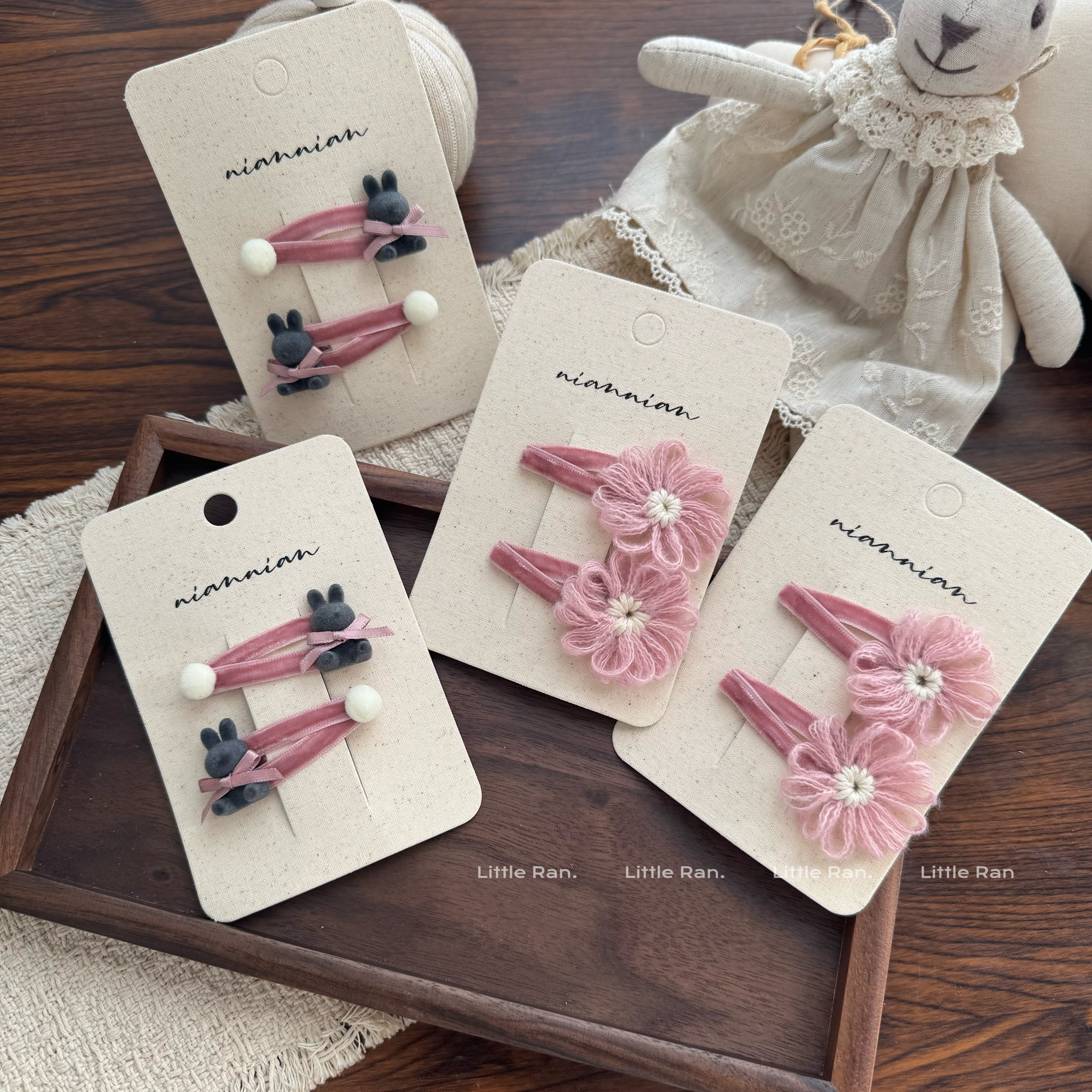 Little Ran 粉色系儿童发夹宝宝漂亮小夹子儿童刘海夹边夹