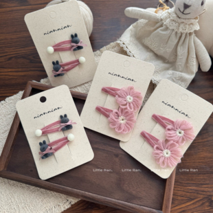 Little Ran 粉色系儿童发夹宝宝漂亮小夹子儿童刘海夹边夹