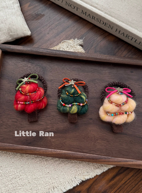 Little Ran可爱圣诞树发圈女童圣诞节头饰发绳宝宝可爱高弹力皮筋