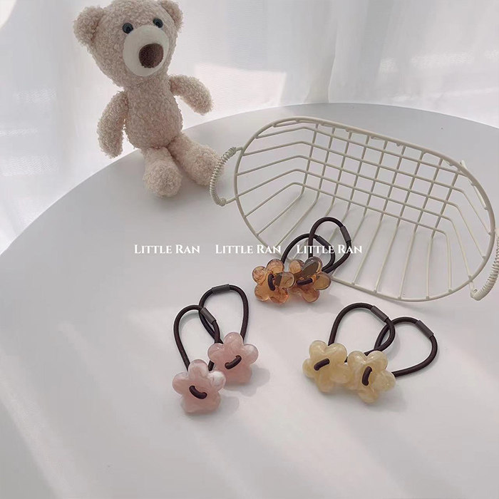 LittleRan早春亚克力花朵皮筋