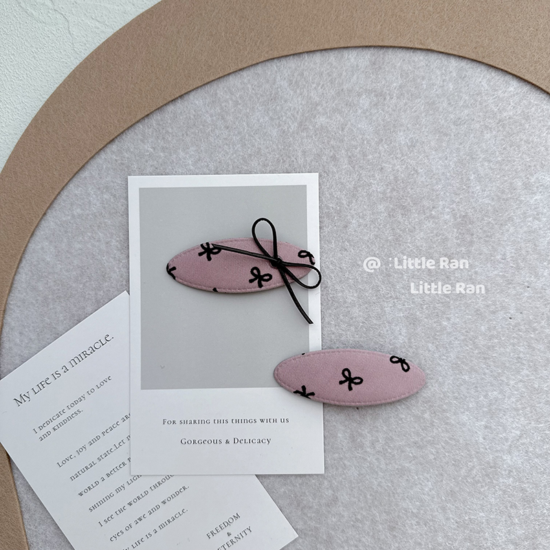 儿童发夹蝴蝶结布艺刘海侧边