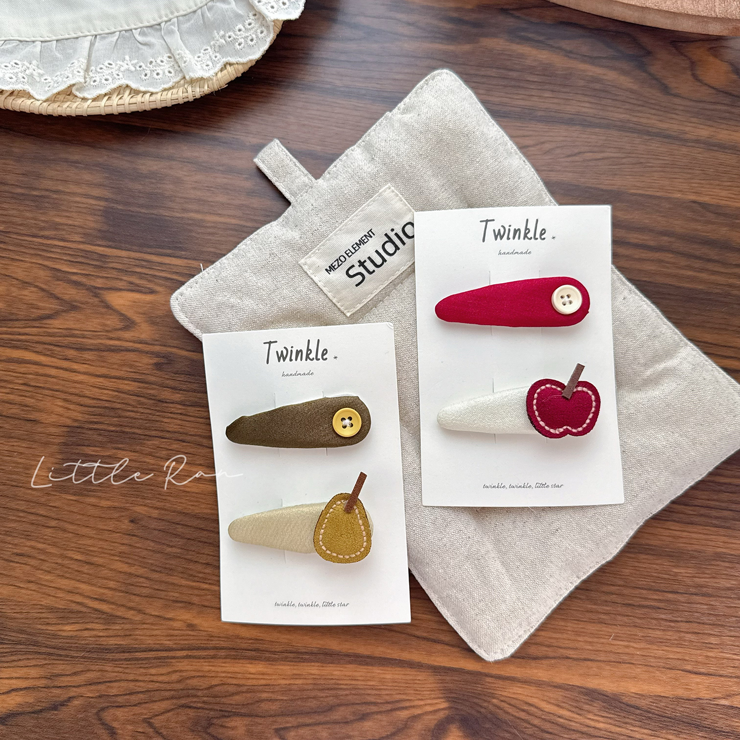 Little Ran 早秋 儿童发饰可爱苹果发夹女童刘海碎发夹宝宝侧边夹