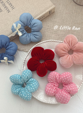 Little Ran 儿童花朵发圈女童扎头发绳宝宝高弹力耐用发圈头绳
