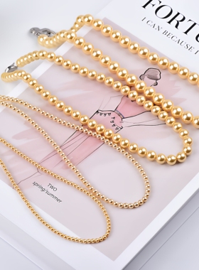 花千树珠宝 3mm极细baby金色小米珍珠项链女高端轻奢2026新款颈链