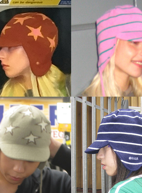 官方正品KAGA 日常百搭造型保暖护耳短檐针织帽 unisex 四色