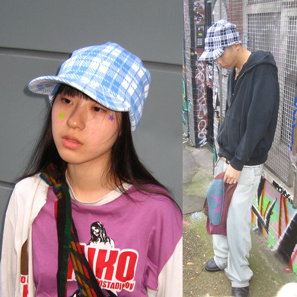 KAGA官方 格子针织护耳带檐毛线帽 unisex 百搭造型保暖 两色