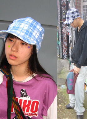 官方正品KAGA 格子针织护耳带檐毛线帽 unisex 百搭造型保暖 两色