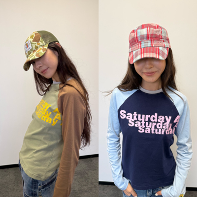 KAGA复古拼色字母长袖T恤