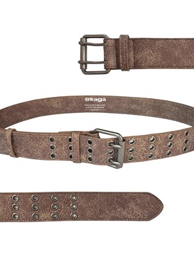 官方正品 KAGA 裂纹做旧肌理朋克仿皮腰带 造型日常