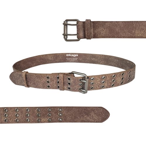 官方正品 KAGA 裂纹做旧肌理朋克仿皮腰带 造型日常