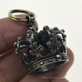 个性 主师原创设计惊爆新款 白铜皇冠吊坠钥匙扣暗黑风格 钥匙坠