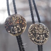 主师原创设计手工制作手工雕刻大黑天波洛领带