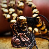 主师原创设计新款 尼泊尔永生之僧纯银手工制作编织108颗捻佛珠