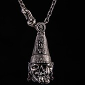 主师银饰力作黑白无常纯银吊坠2024新款 挖掘民族之魂中国暗黑系