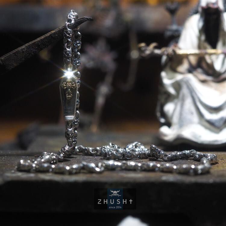 主师原创罗马尼亚主师设计艺术衍生品吸血鬼纯银手工磁吸项链